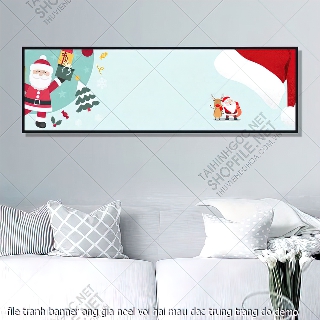 tranh cong giao file tranh banner ong gia noel voi hai mau dac trung trang do