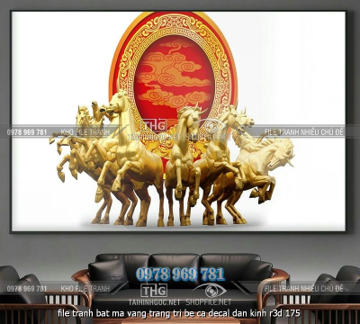 file tranh bat ma vang trang tri be ca decal dan kinh r3d 175