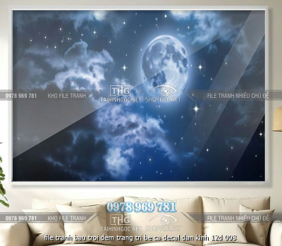 file tranh bau troi dem trang tri be ca decal dan kinh 12d 008