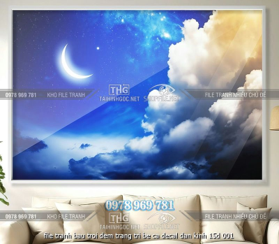 file tranh bau troi dem trang tri be ca decal dan kinh 15d 001