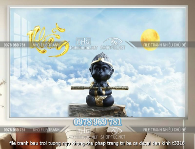 file tranh bau troi tuong ngo khong thu phap trang tri be ca decal dan kinh t3318
