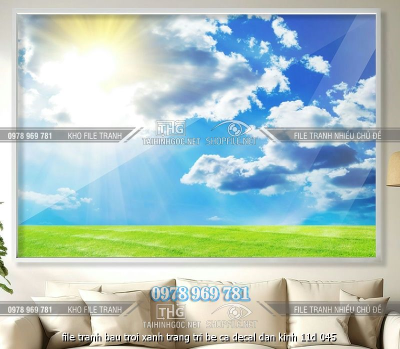 file tranh bau troi xanh trang tri be ca decal dan kinh 11d 045