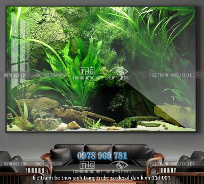 file tranh be thuy sinh trang tri be ca decal dan kinh 11d 004