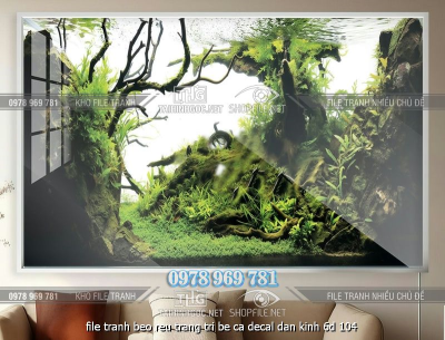 file tranh beo reu trang tri be ca decal dan kinh 6d 104