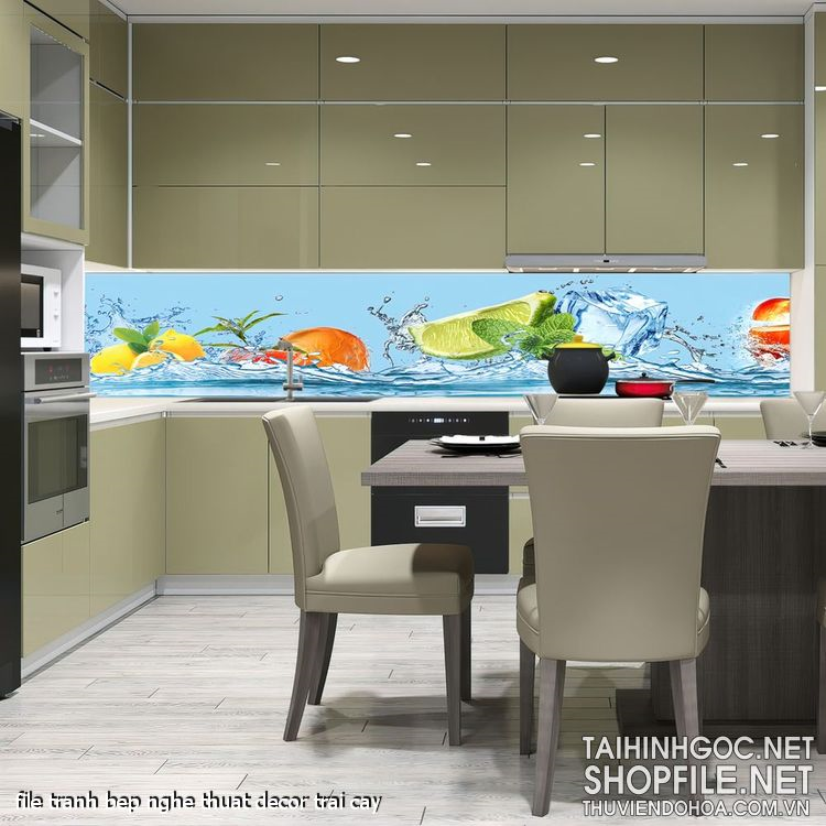 file tranh bep nghe thuat decor trai cay