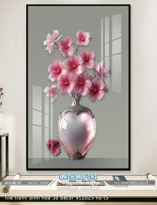 file tranh binh hoa 3d decor 912025 ho t5