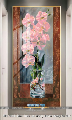 file tranh binh hoa lan hong decor trang tri dac biet 18072024 vien