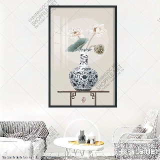 file tranh binh hoa sen decor