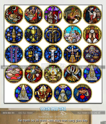 file tranh bo 24 tranh kinh mau tron cong giao dep