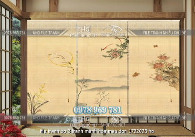 file tranh bo 3 tranh manh hoa mau don 1722025 ho