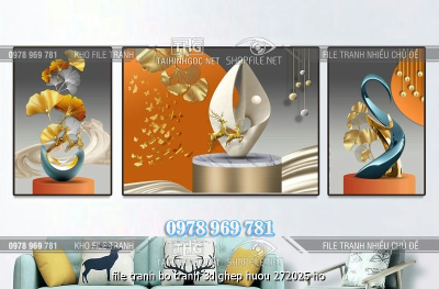 file tranh bo tranh 3d ghep huou 272025 ho