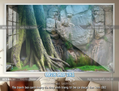 file tranh boi canh hang da thuy sinh trang tri be ca decal dan kinh 082