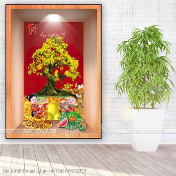 file tranh bonsai chau mai tet 09132023
