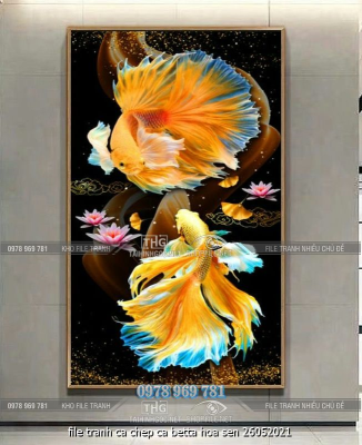 file tranh ca chep ca betta hoa sen 26052021