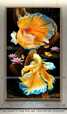 file tranh ca chep hoa sen 120x240 cm 26052021