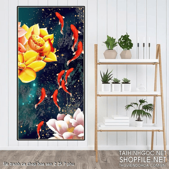 file tranh ca chep hoa sen 2 25 7 phu