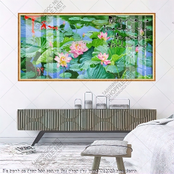 file tranh ca chep hoa sen va thu phap chu tam17012023 hieu