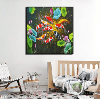 file tranh ca chep koi thuy sinh tieu canh