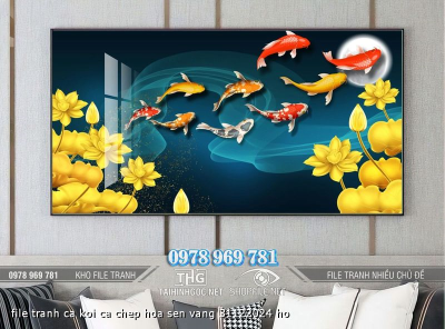 file tranh ca koi ca chep hoa sen vang 31122024 ho