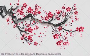 file tranh can dao dep mat nghe thuat mau do ruc decor