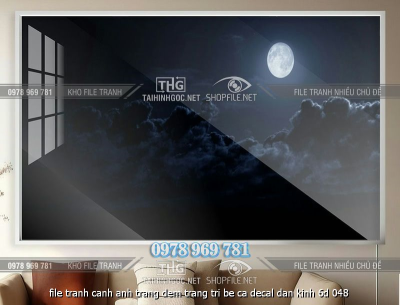 file tranh canh anh trang dem trang tri be ca decal dan kinh 6d 048