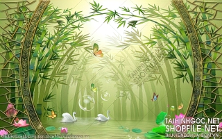 file tranh canh cong tron di ra khu rung mong mo