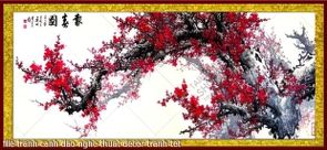 file tranh canh dao nghe thuat decor tranh tet