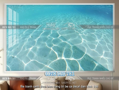 file tranh canh duoi bien trang tri be ca decal dan kinh 166