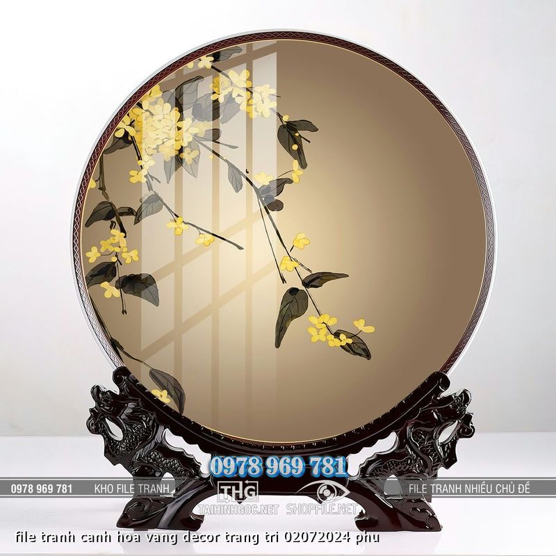 file tranh canh hoa vang decor trang tri 02072024 phu