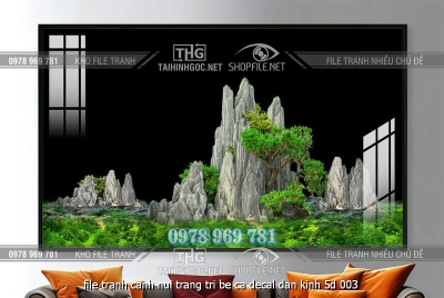 file tranh canh nui trang tri be ca decal dan kinh 5d 003