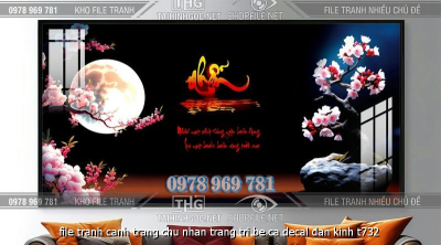 file tranh canh trang chu nhan trang tri be ca decal dan kinh t732