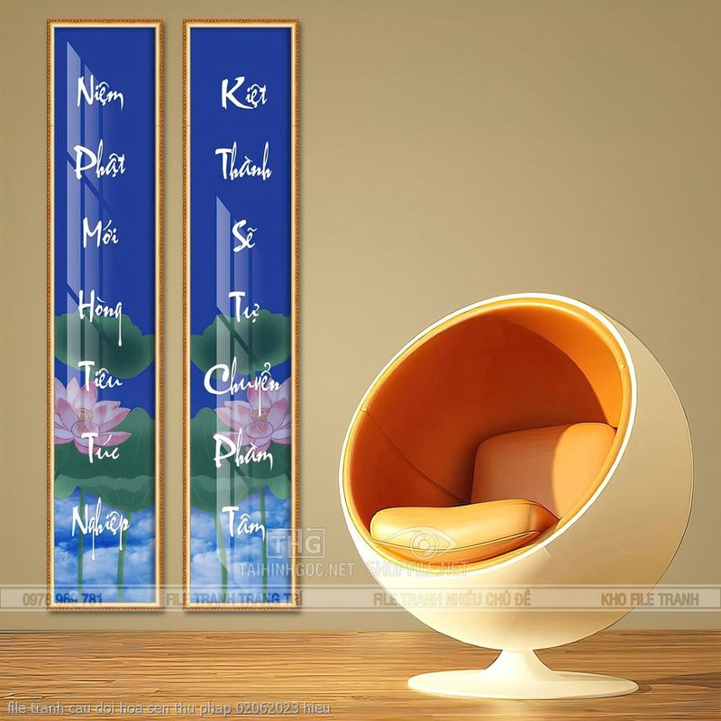 file tranh cau doi hoa sen thu phap 02062023 hieu