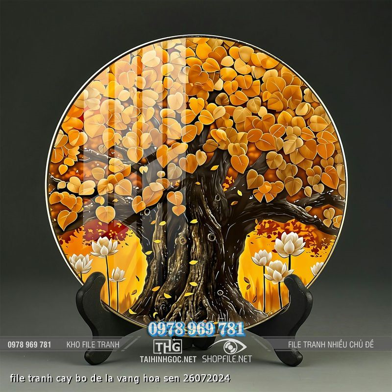 file tranh cay bo de la vang hoa sen 26072024