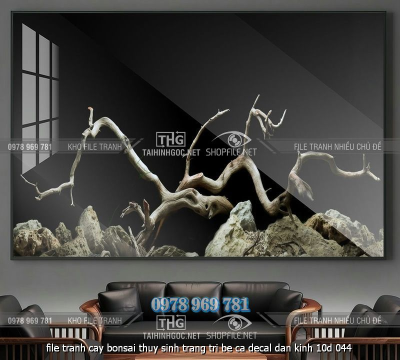 file tranh cay bonsai thuy sinh trang tri be ca decal dan kinh 10d 044