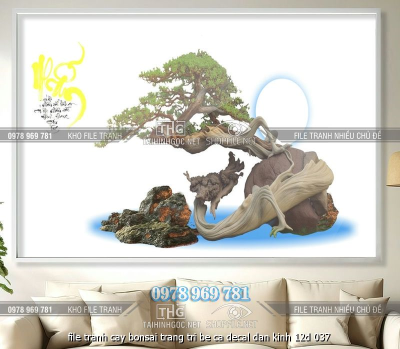 file tranh cay bonsai trang tri be ca decal dan kinh 12d 037