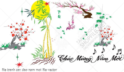 file tranh cay dao nam moi file vector