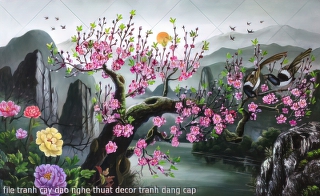 file tranh cay dao nghe thuat decor tranh dang cap