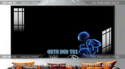 file tranh cay nam anh sang xanh trang tri be ca decal dan kinh 6d 085