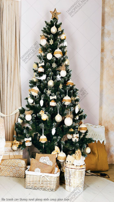 file tranh cay thong noel giang sinh cong giao dep