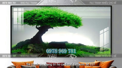 file tranh cay trang tri ho ca decal dan kinh 6d 037