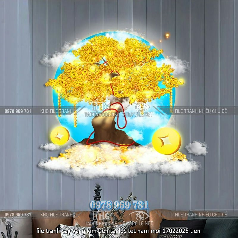file tranh cay vang kim tien tai loc tet nam moi 17022025 tien