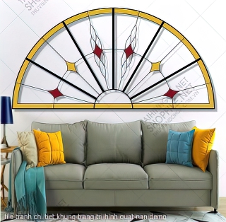 tranh kinh mau file tranh chi tiet khung trang tri hinh quat nan