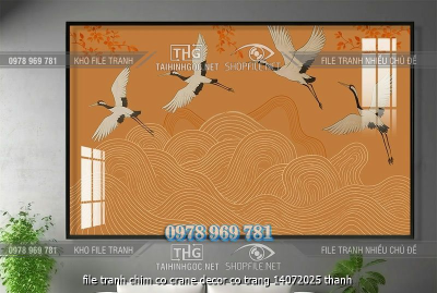 file tranh chim co crane decor co trang 14072025 thanh