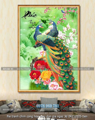 file tranh chim cong hoa mau don gia ngoc 3d 04212025 tien