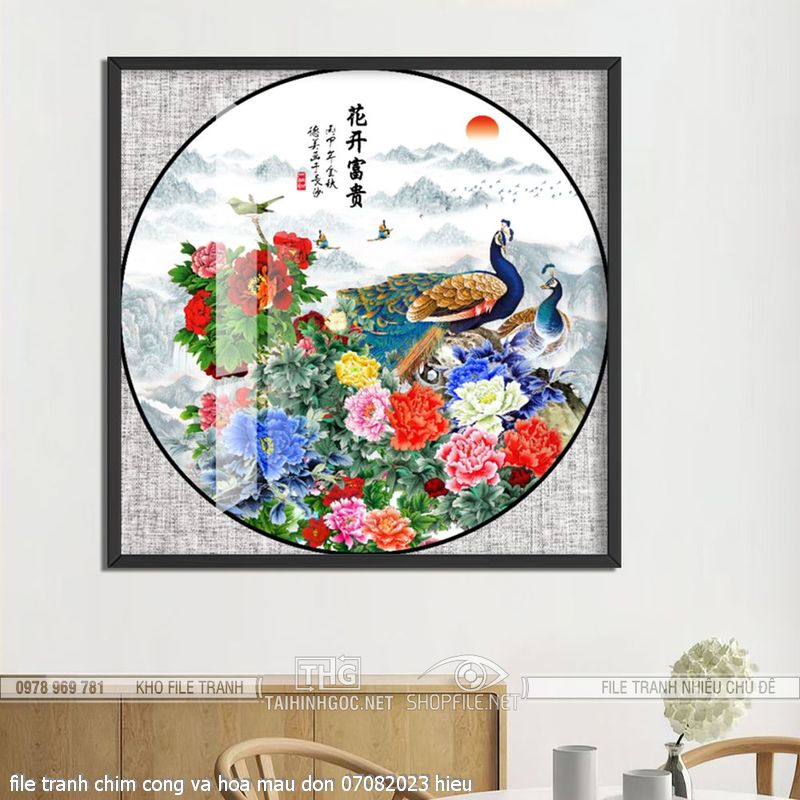 file tranh chim cong va hoa mau don 07082023 hieu