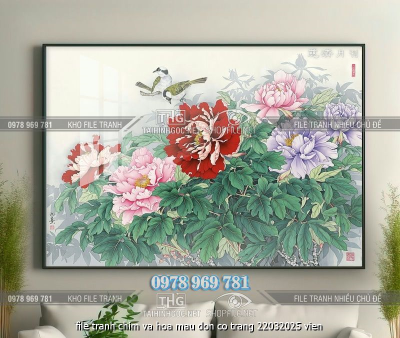 file tranh chim va hoa mau don co trang 22032025 vien