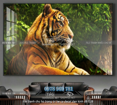 file tranh chu ho trang tri be ca decal dan kinh d6 028