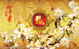 file tranh chu thu phap do va nhanh hoa trang muot