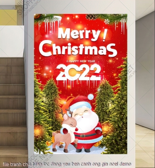 tranh cong giao file tranh chu tuan loc dang yeu ben canh ong gia noel