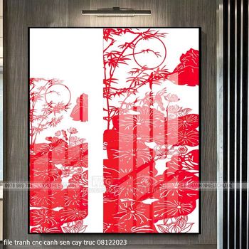 file tranh cnc canh sen cay truc 08122023